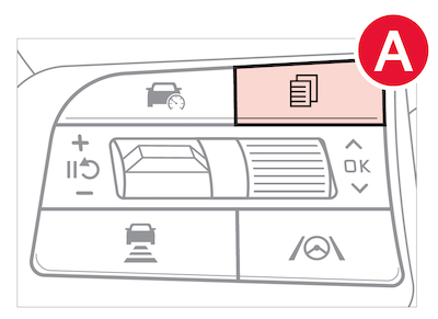 (Buttons located on left side of Steering Wheel Button configuration may vary.)